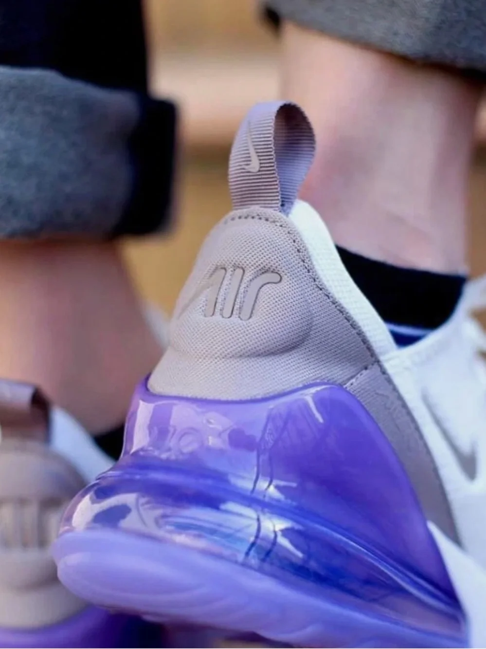 Nike Air Max 270 Women's Athletic Shoes Sail Pumice Space Purple